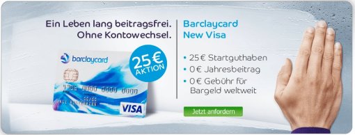 Barclaycard VISA mit 25 Euro Startguthaben