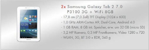 Gewinn Samsung Galaxy Tab 2